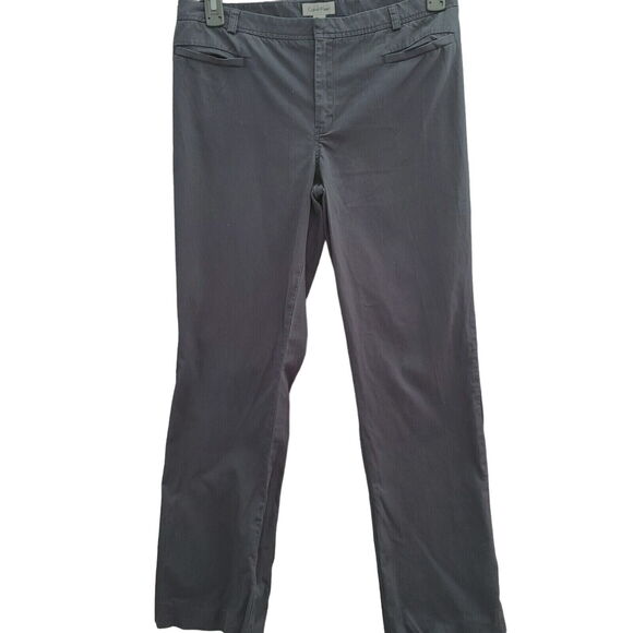 Calvin Klein Womens Corduroy Pants Blue Size 10 Cotton Blend Stretch Pockets - Picture 1 of 12